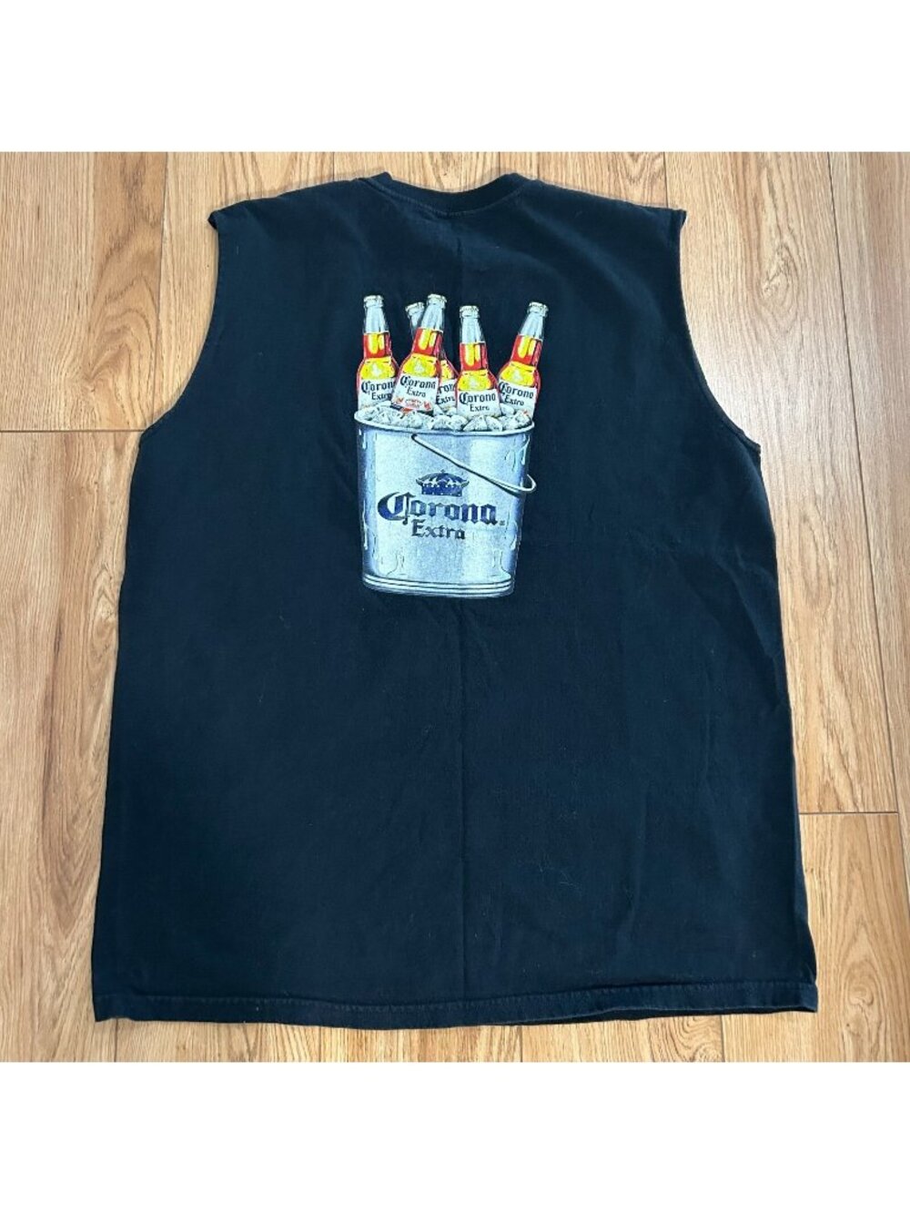 ⬛ Corona Extra Tank Men's XL Black Playa Del Carmen Bucket Beachy Beer EUC